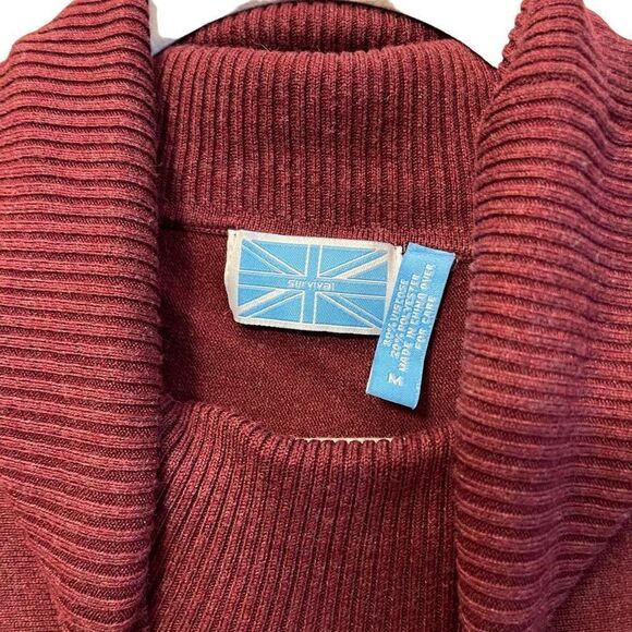 Survival Poncho Womens Medium Sweater 3/4 Sleeve Detail Turtleneck - Picture 4 of 5